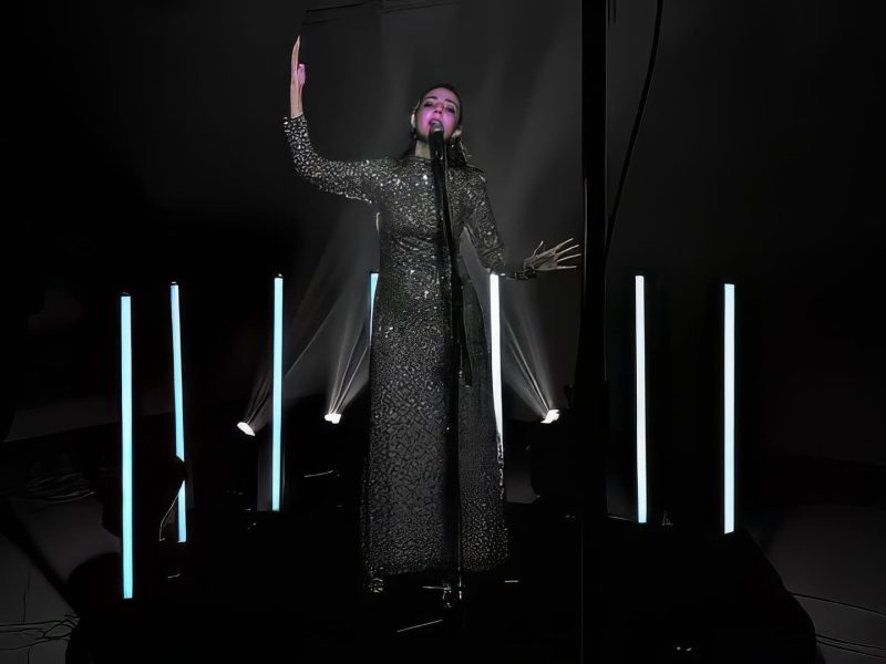 music video in a black-out infinity studio